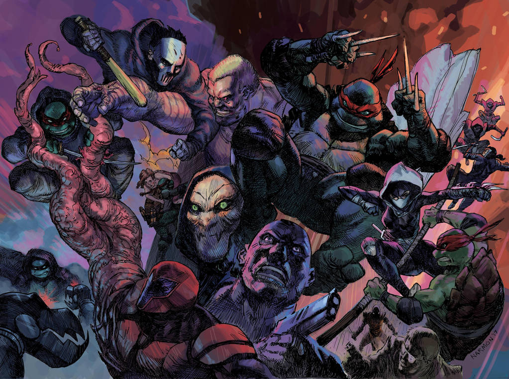 Tmnt Gangwar cover Color by dogmeatsausage