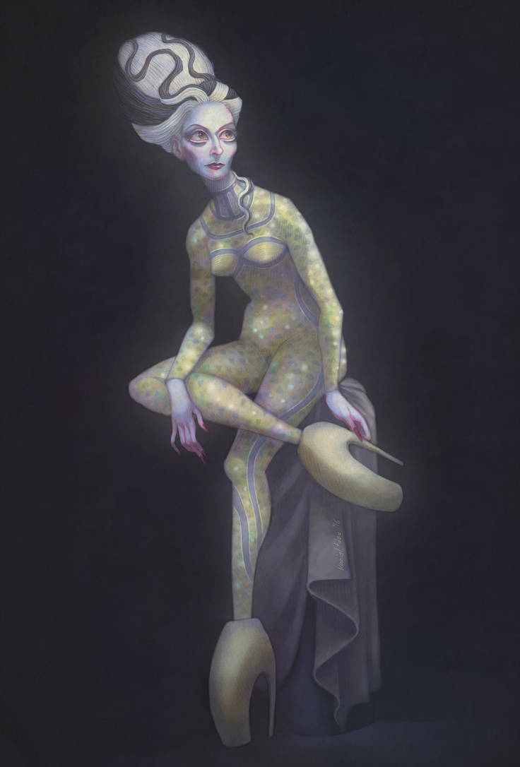 Venus putting on sandal by DibuMadHatter