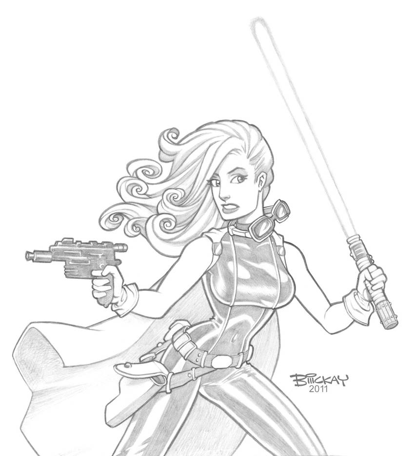 Mara Jade 2 Pencils by BillMcKay