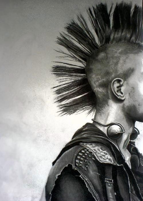 Punk- huge pencil drawing by Louisa911
