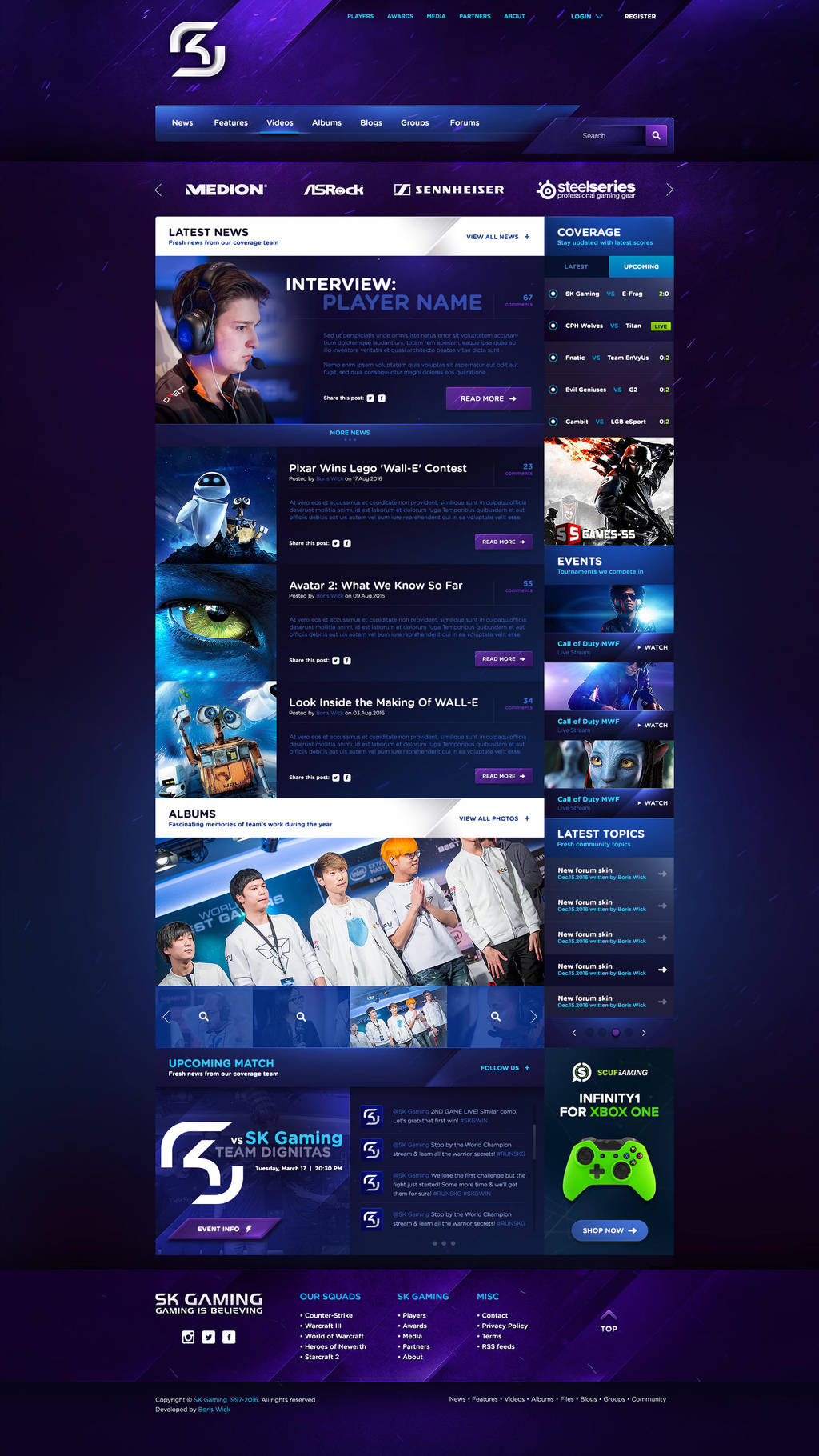 SK Gaming eSport Template by BorisWick