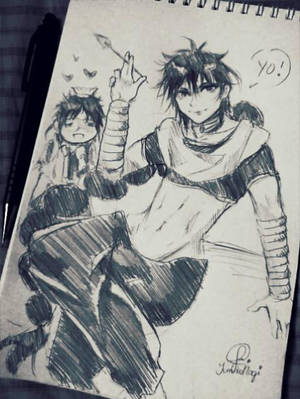 Judar and Hakuryuu - Magi doodle by YumikoNagi Judar and Hakuryuu - Magi doodle by YumikoNagi