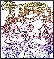 Sweet Curly whirly Clutter doodle of springing joy by MushroomBrain