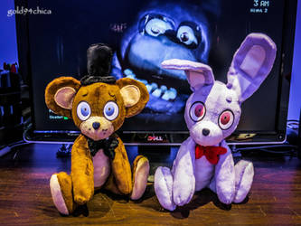 Freddy + Bonnie Custom Plushies!! by gold94chica