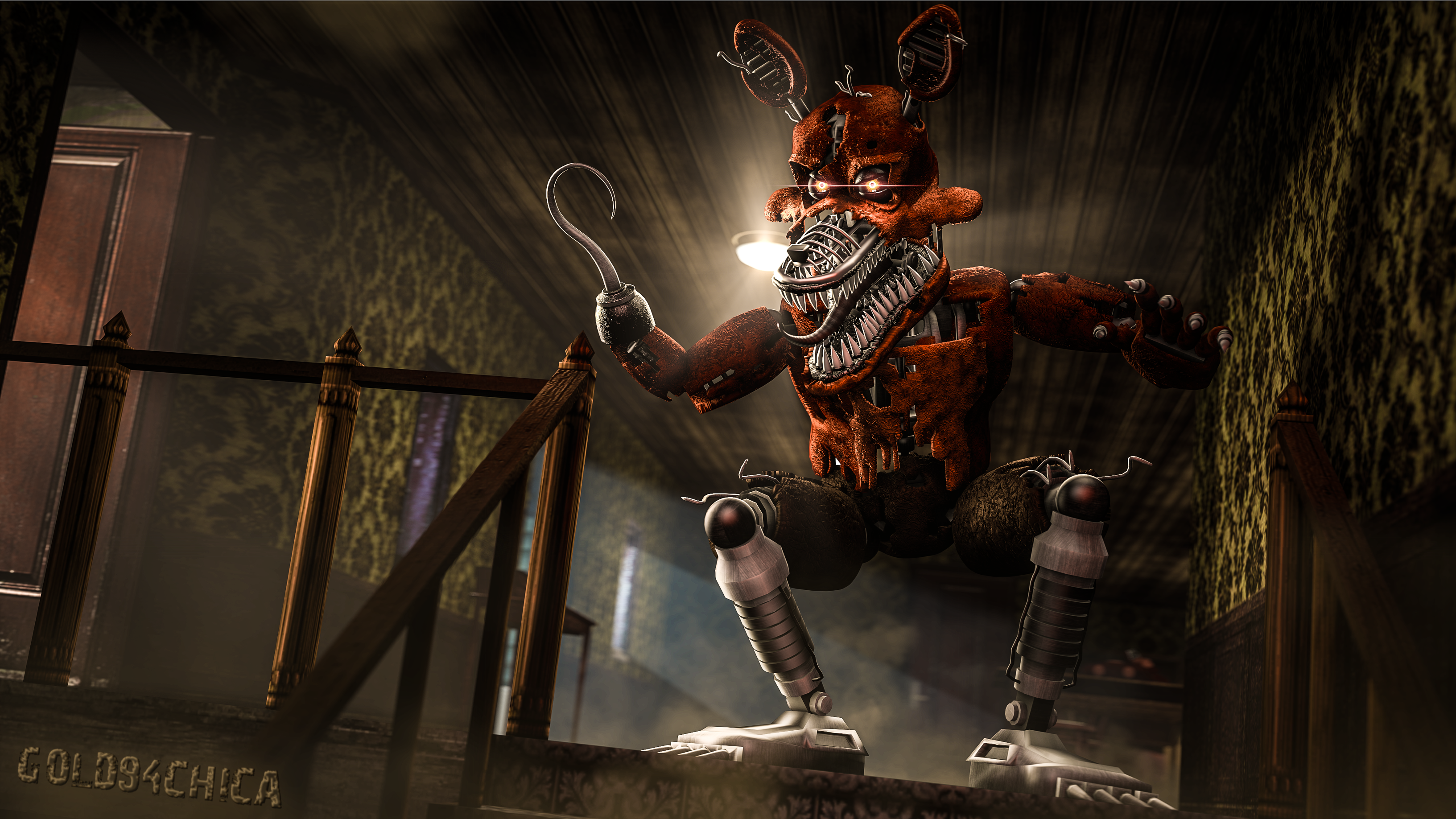 Nightmare Foxy 4k Wallpaper SFM by gold94chica on DeviantArt