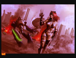 Feral Kitty fights the future by katfood25