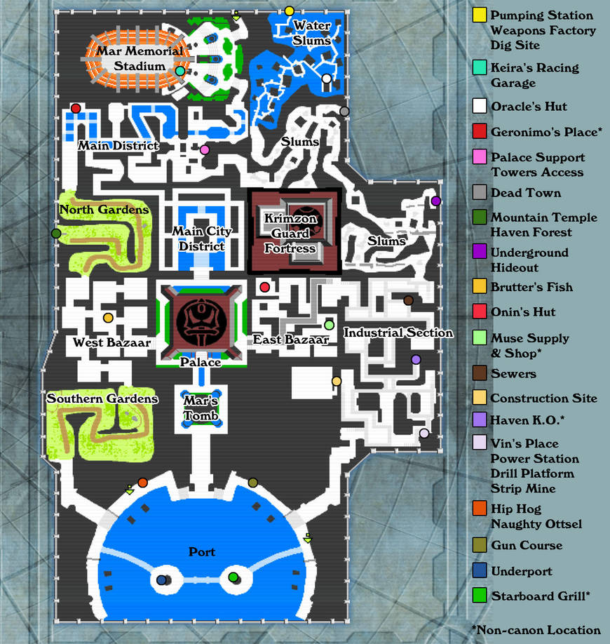Jak II Haven Map by DrinkTeaOrDie
