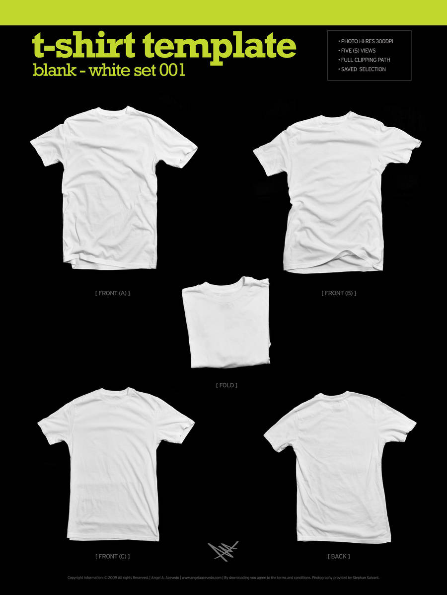 Blank T-Shirt - White 001 by angelaacevedo