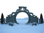 Oriental Stone Dragon Gate by FantasyStock