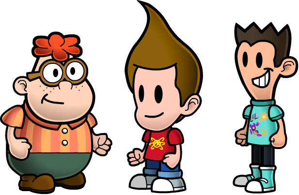 Jimmy, Carl and Sheen - Paper Mario style by FruitfulMelonCauli
