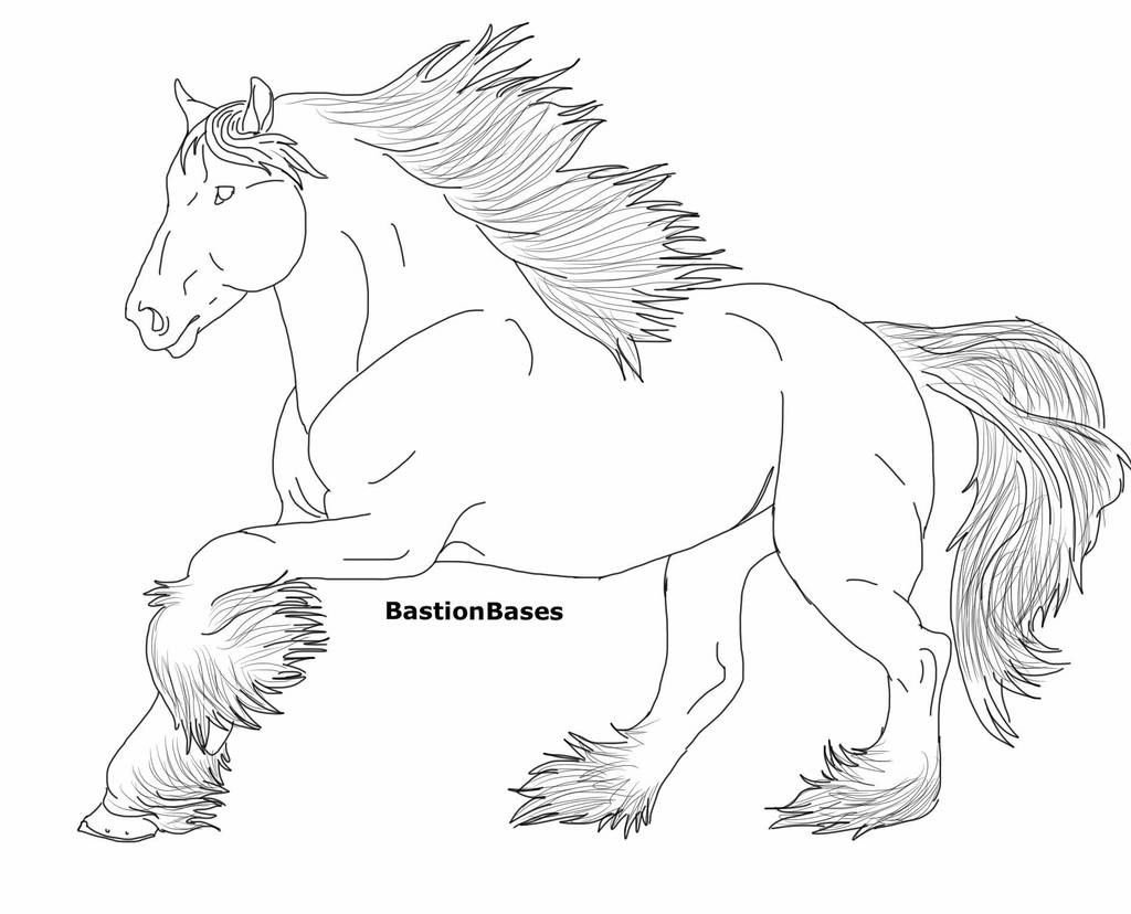 Download FREE Clydesdale Mare Lineart!!! by BastionBases on DeviantArt