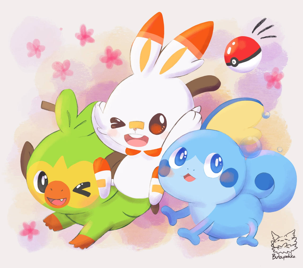 pokemon starter gen8 by Butapokko on DeviantArt