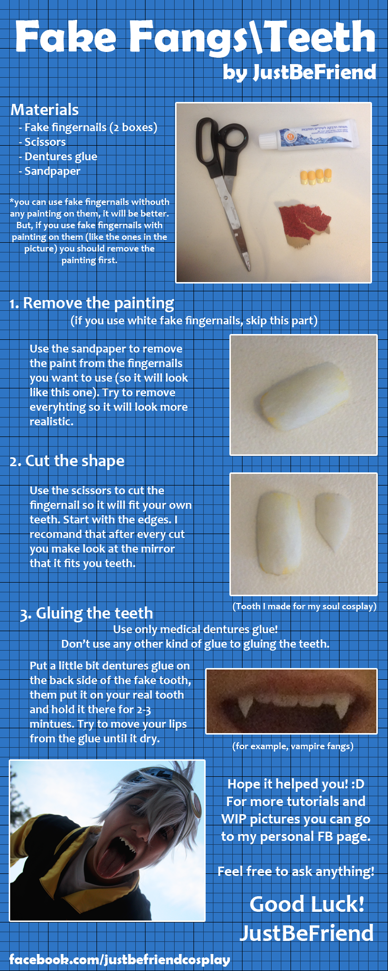Cosplay Tutorial - Fake fang/teeth by JustBeFriend