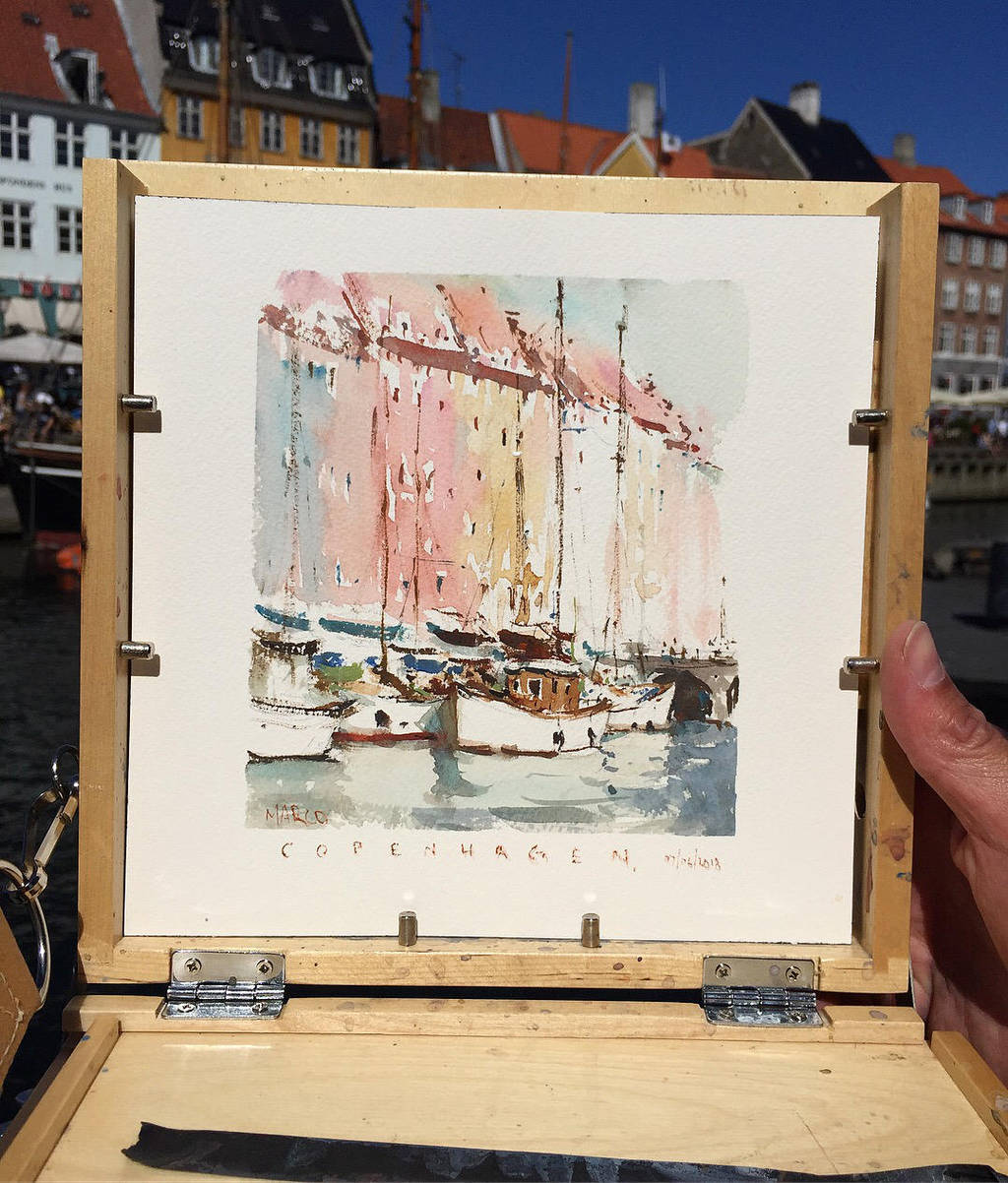 Copenhagen Watercolour sketch by MarcoBucci