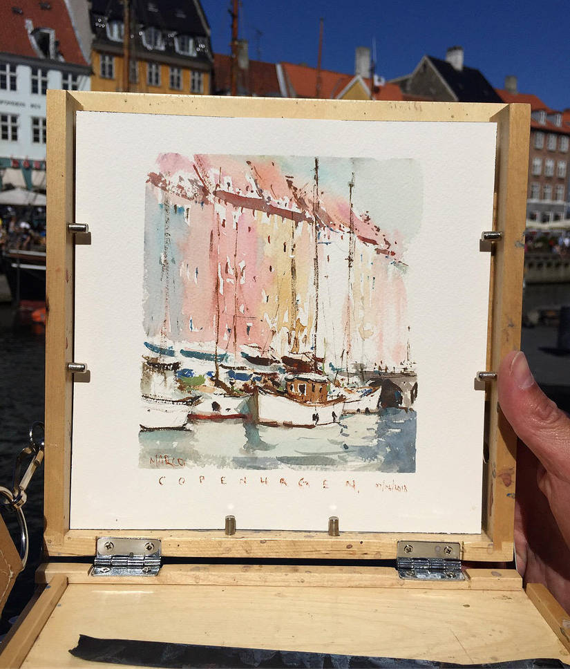 Copenhagen Watercolour sketch by MarcoBucci