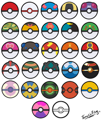 All Poke Balls - Free Icons by TamarinFrog