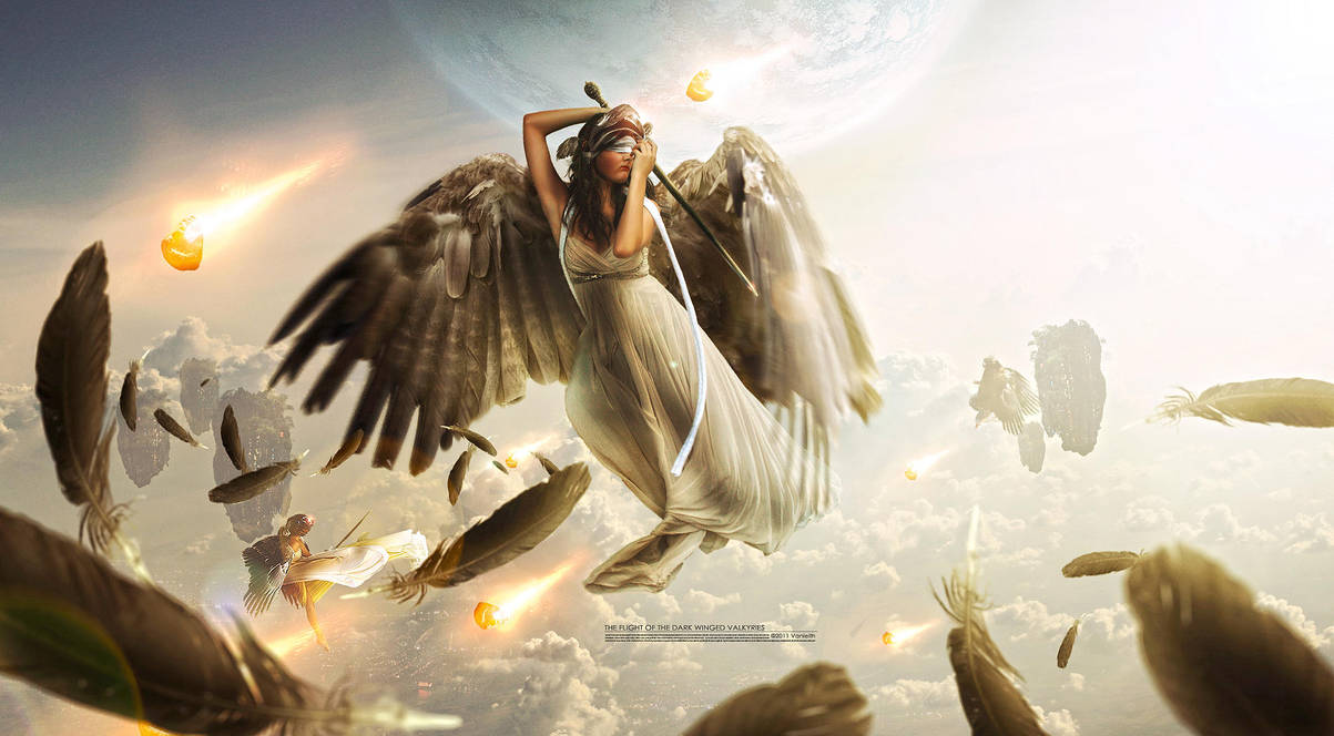 The Flight of the Dark Winged Valkyries by Vanleith