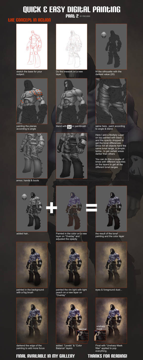 Quick and easy digital painting tutorial part 2 by pixelOgre