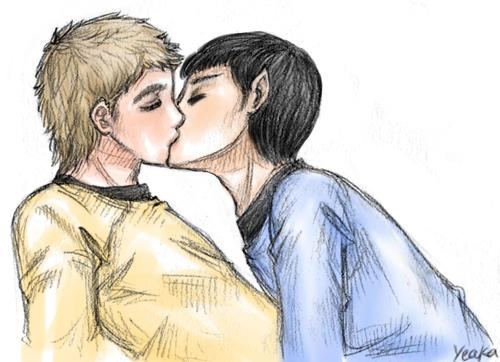 Kirk/Spock Sketch by yeaka