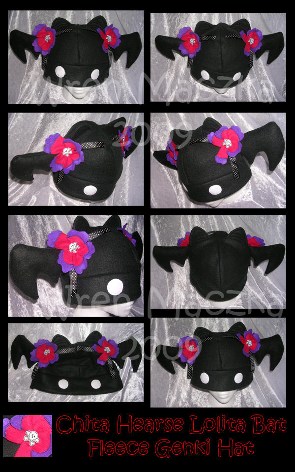 Lolita Bat Fleece Genki Hat by ZenAndCoffee