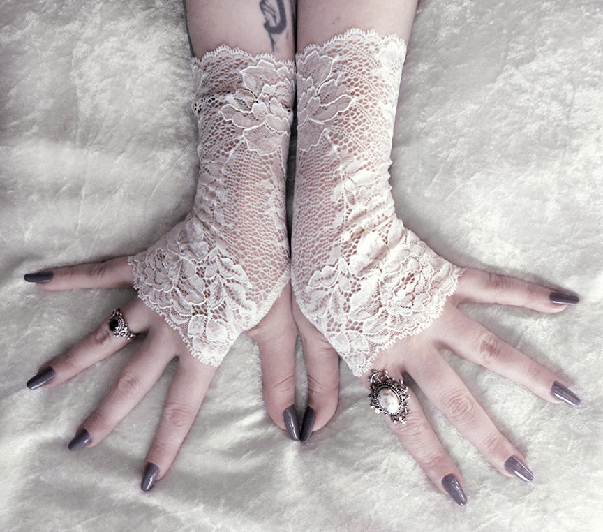 Nephele Long Lace Fingerless Gloves by ZenAndCoffee