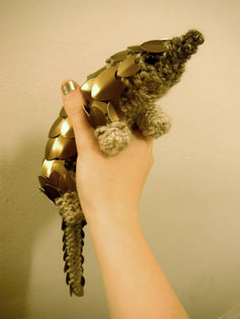 Knitted Aluminium Scaled Pangolin by CraftyMutt