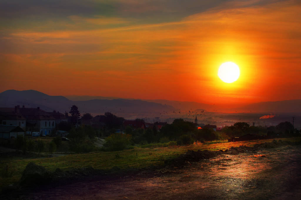 Sunrise over Waves of Land HDR by borda