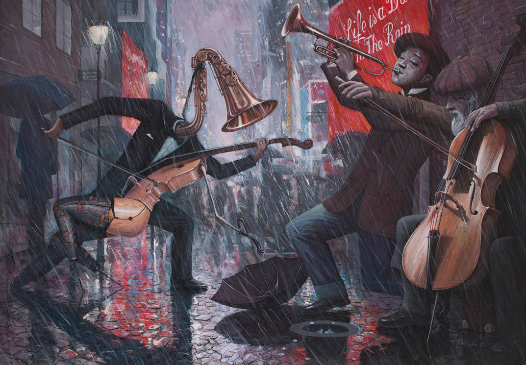 Learning to Dance in The Rain - oil painting by borda