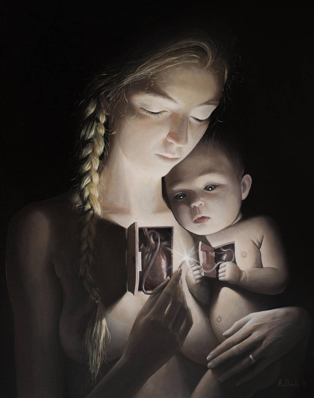 First Connection - oil painting by borda