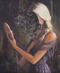 Facing Myself - oil painting by borda