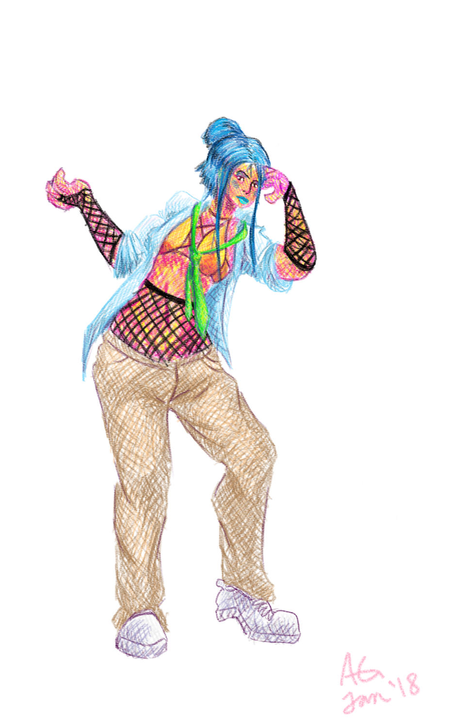 Character SketchesBlue Hair Char Design Experiment by NinjaObsessed