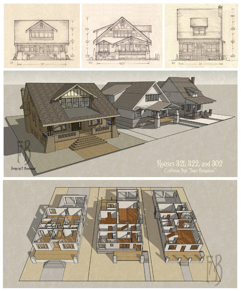 Three Classic Craftsman Bungalows by Built4ever