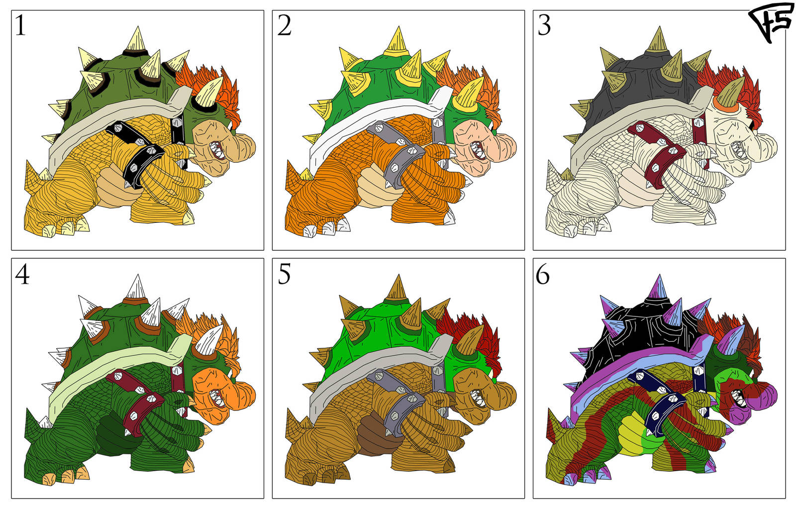 Bowser Colors by Brainstormbwstyle on DeviantArt