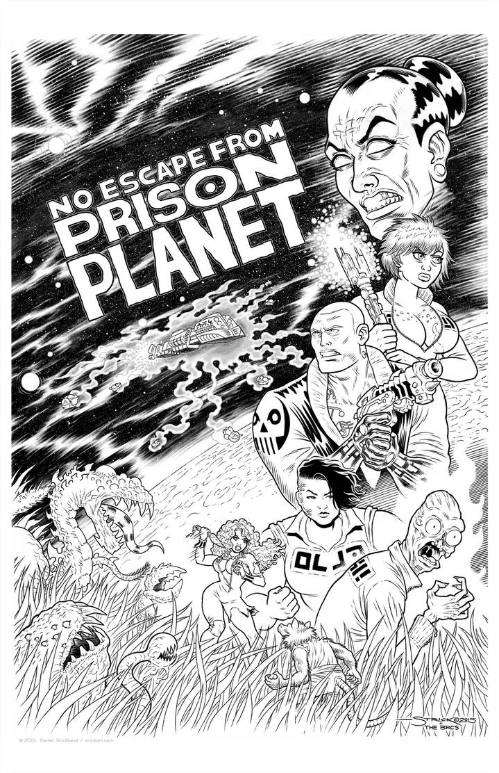 Prison Planet cover WIP 4 by strickart