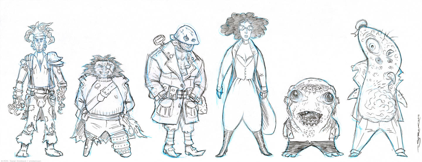 Nobbins Characters sketch 3 by strickart