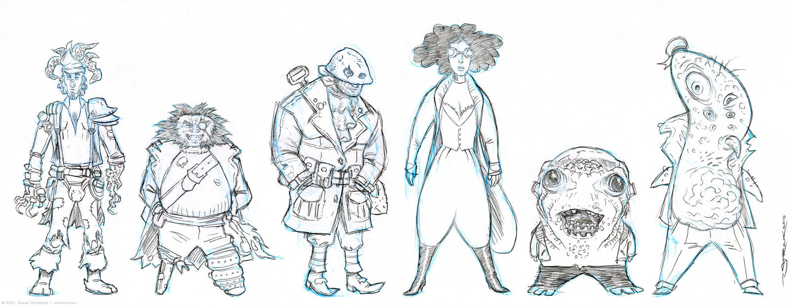 Nobbins Characters sketch 3 by strickart