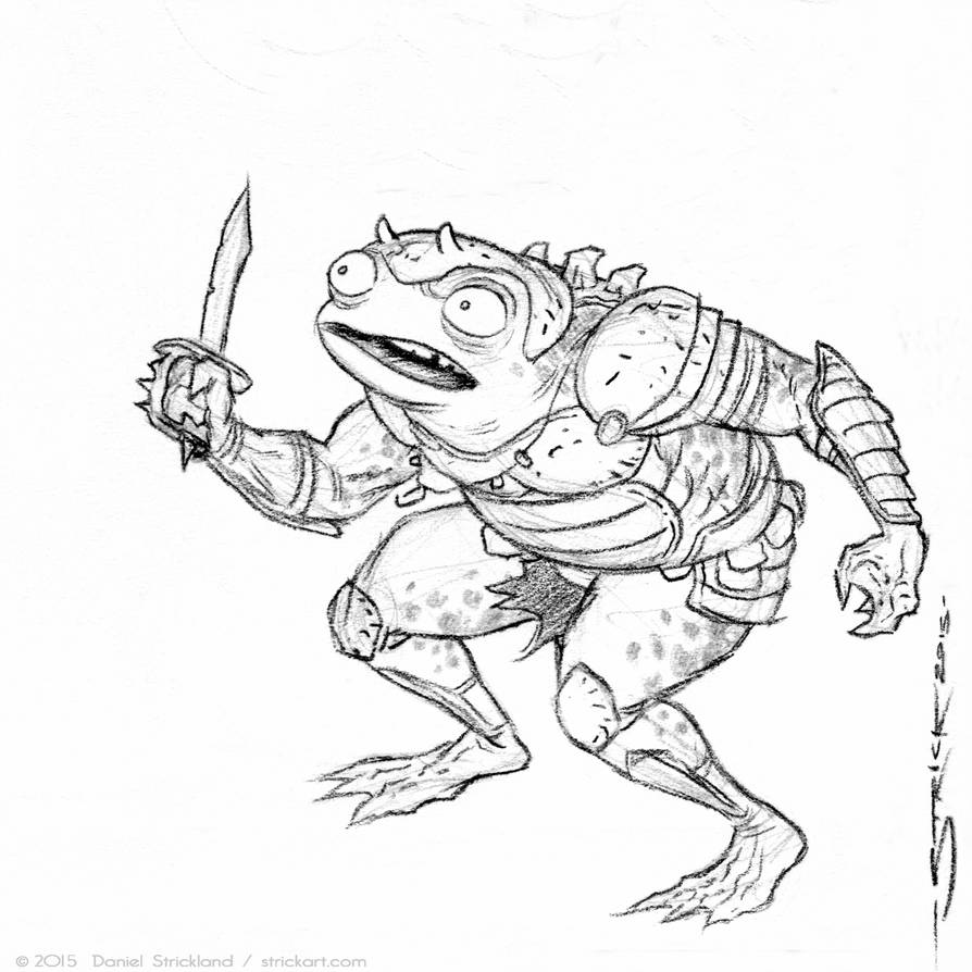 Frog Soldier sketch 4 by strickart