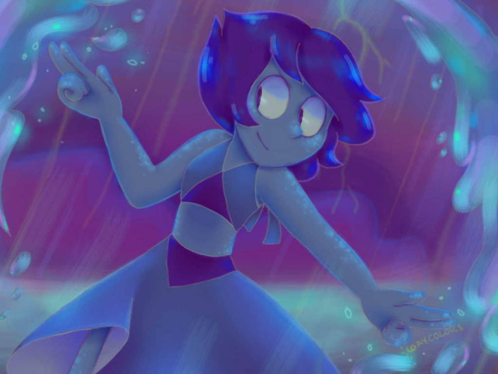 Here's a Lapis, this one came out differently than I thought it would but it was really fun! I feel the world needs more happy Lapis, she's usually sad or upset >-< Also this is my 300th draw...