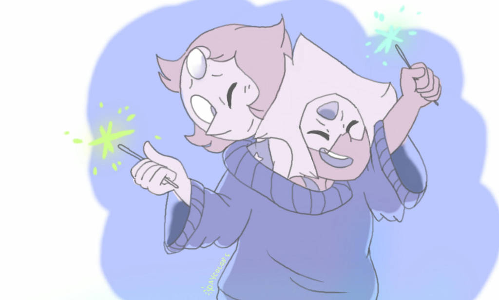Stardust-Kitten requested peridot and pearl!! Just a doodle playing with some purple colors, thank you so much for the request!!