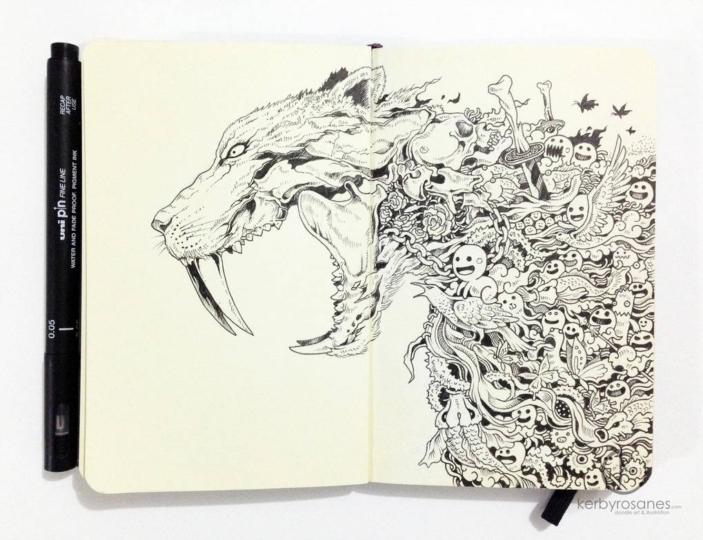 MOLESKINE DOODLES: Saber-tooth by kerbyrosanes
