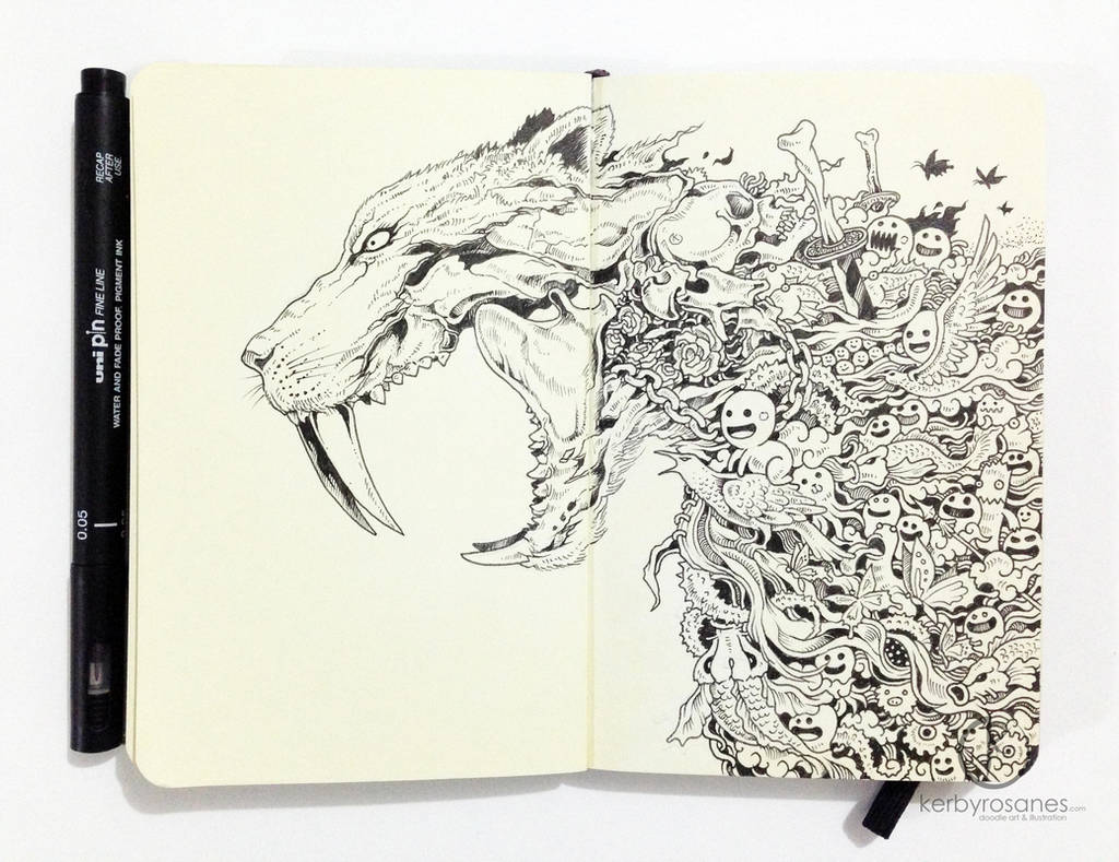 MOLESKINE DOODLES: Saber-tooth by kerbyrosanes