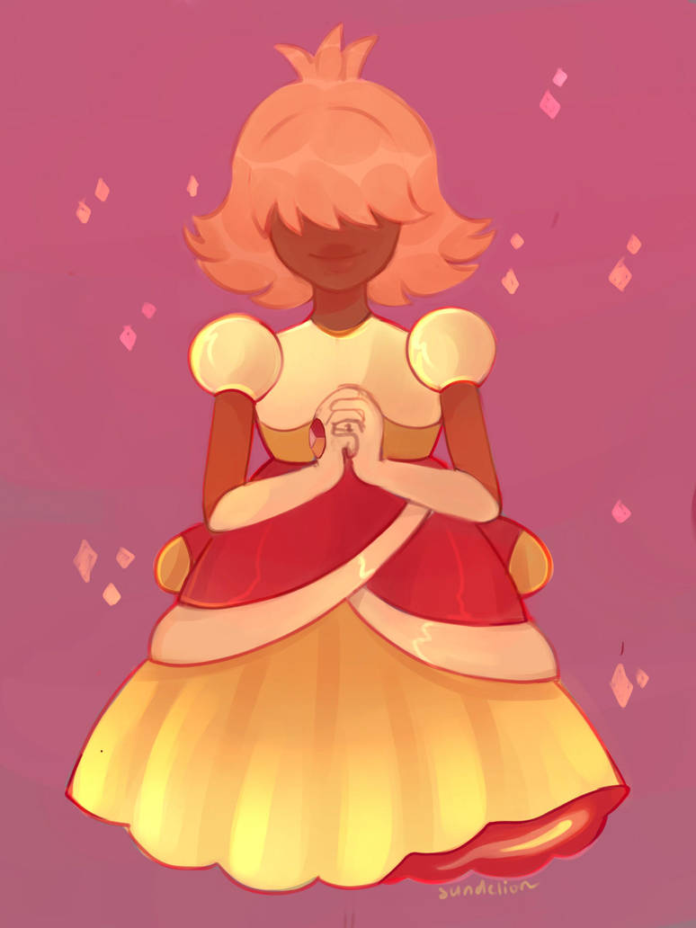 This adorable peach sapphire