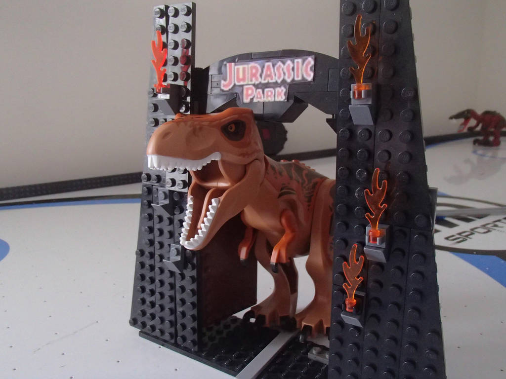LEGO Jurassic Park TRex with gate by darthlord1997 on DeviantArt