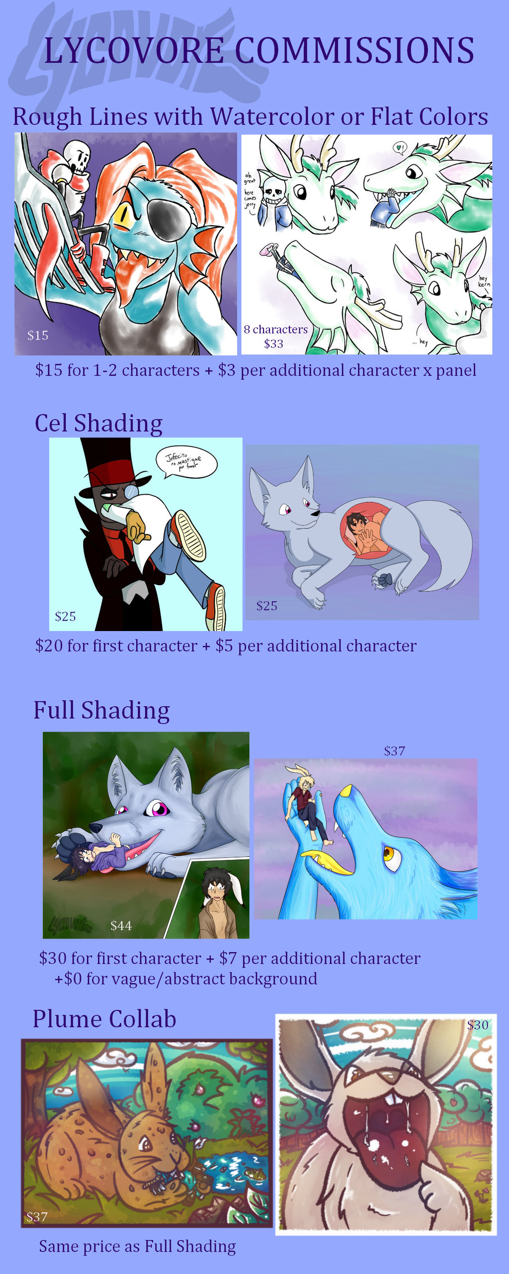 Lycovore Commission Price Sheet by lycovore