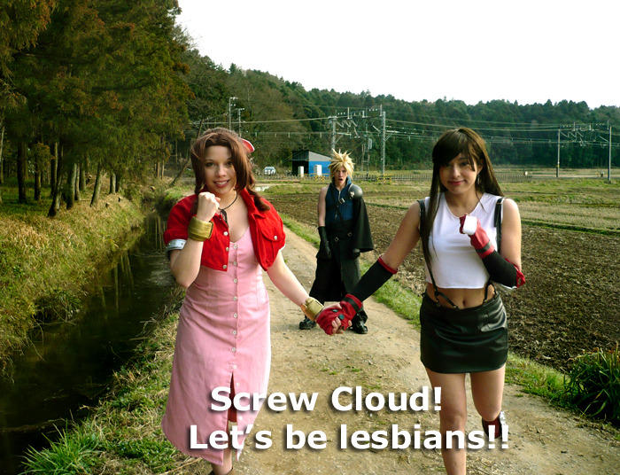 tifa and yuffie lesbian Black white facial