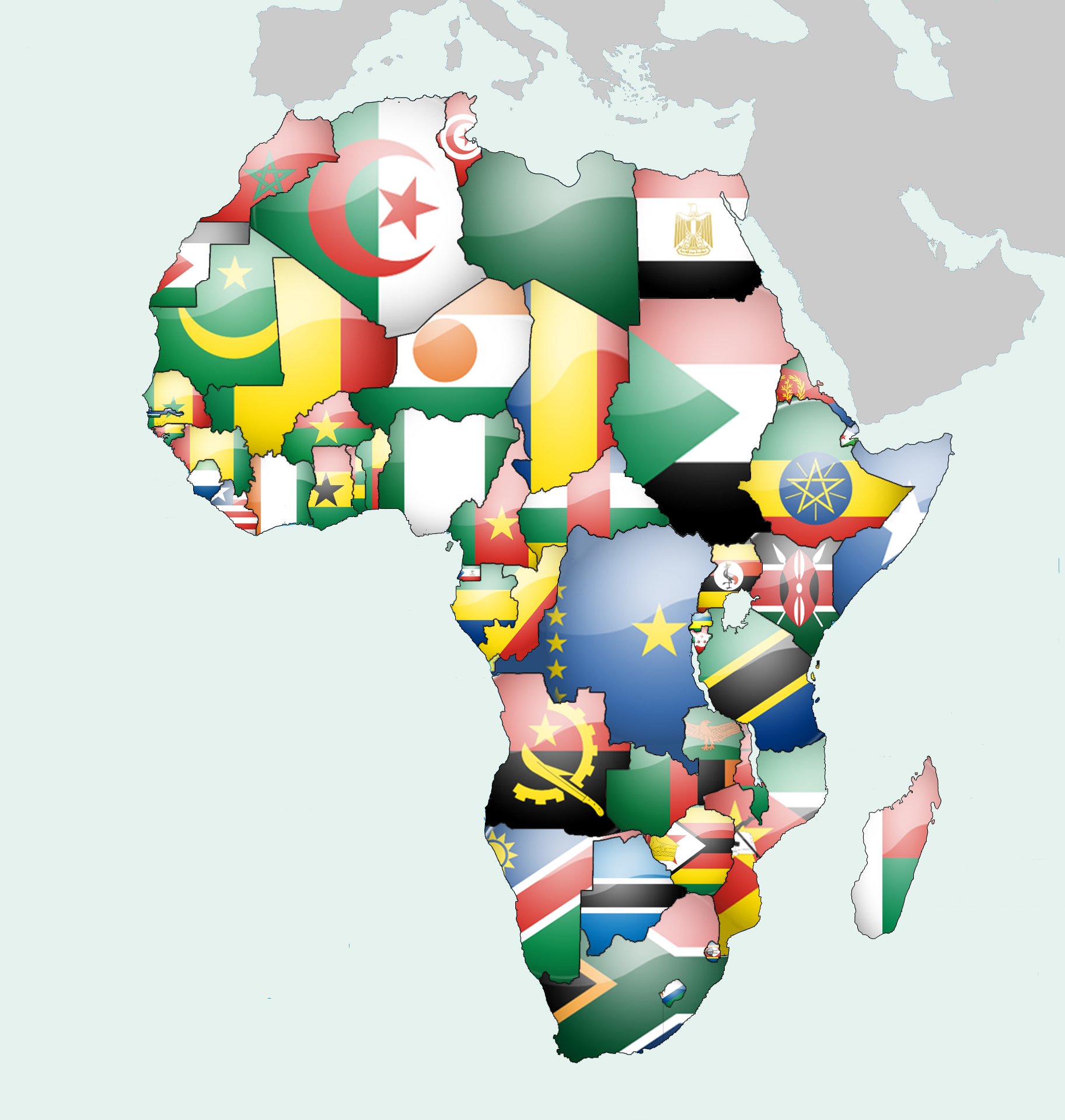 Africa Flag Map by lg-studio