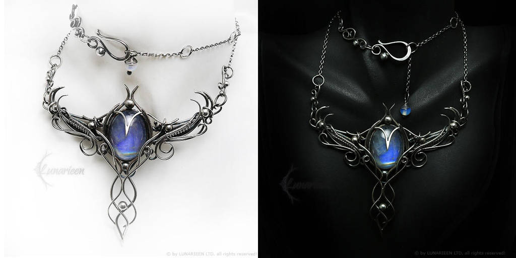 AZERRTIAL LUNA Silver, Rainbow Moonstone, Opalite by LUNARIEEN
