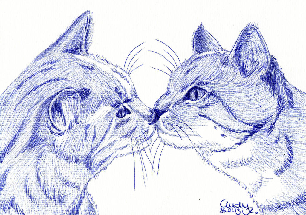 Cats Kiss by CindyR on DeviantArt