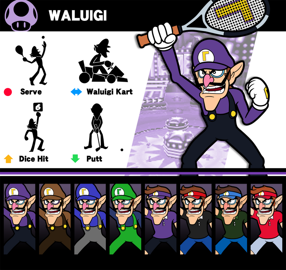 Super Smash Bros. Waluigi by PFritz on DeviantArt