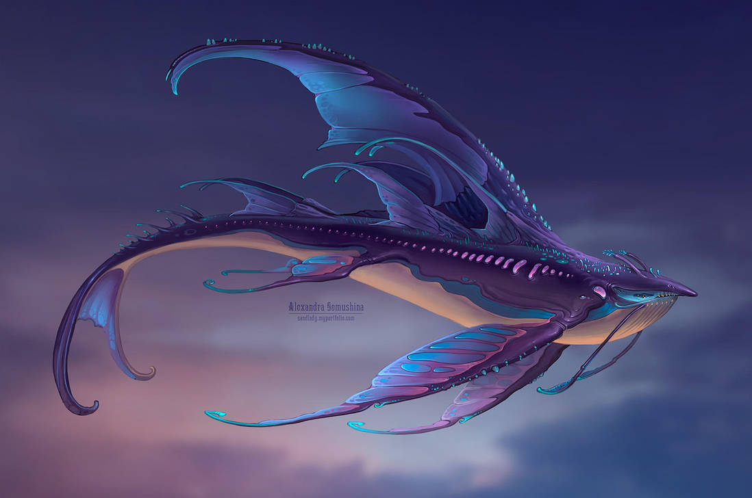 Sky whale: night by Sedeptra